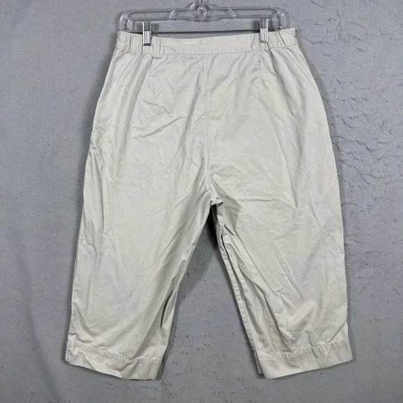 CJ Banks Womens Pants Capri Crop Women's Plus Size 14W Beige - Picture 2 of 10